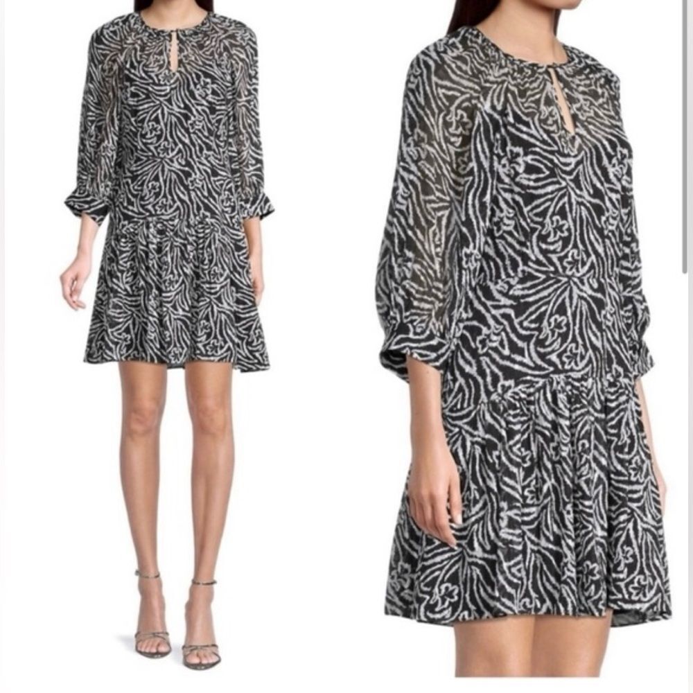Rebecca Taylor Zebra Lily Silk Blend Dress
